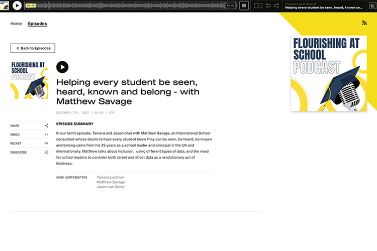 Helping Every Student Be Seen, Heard, Known Belong Flourishing at School Podcast screenshot