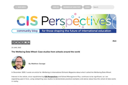 The Wellbeing Data Wheel CIS blog screenshot