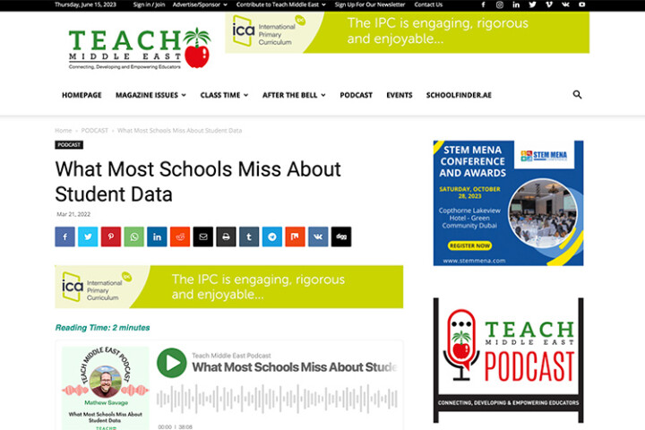 What Most Schools Miss About Student Data Teach Middle East podcast screenshot