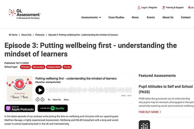 Putting wellbeing first - understanding the mindset of learners