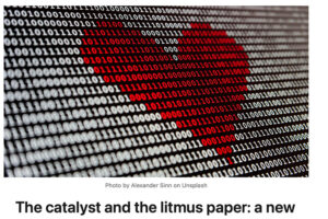The catalyst and the litmus paper